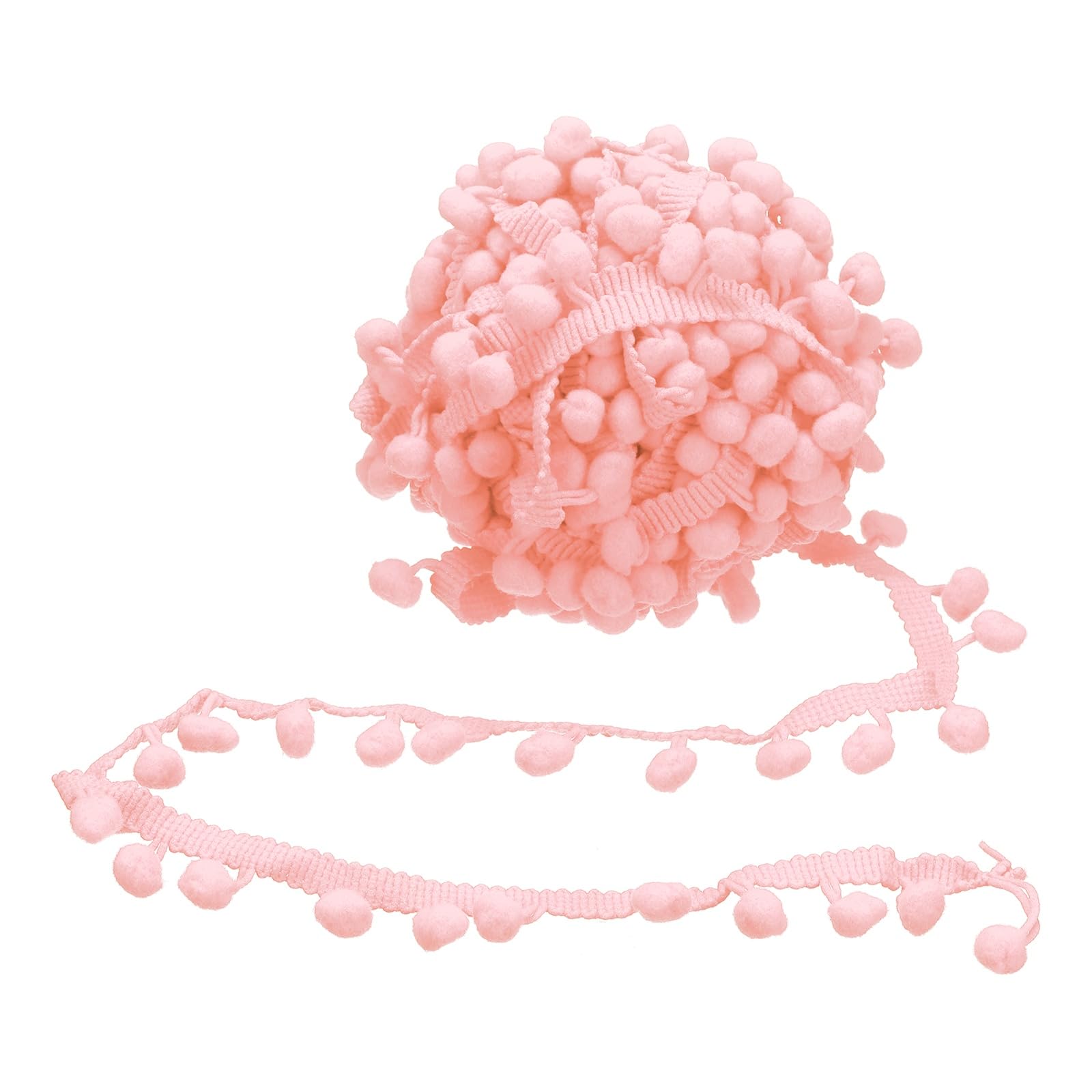 sourcing map 6 Yards Pom Poms Trim 0.47" Wide Pompoms Balls(Pink)