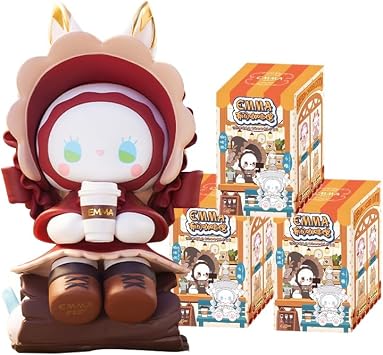 Aven Rabbit Emma Coffee ShopSeries Blind Box Action Figures Mystery Box Cute Random Toys Birthday Gifts Christmas Collectible Toy for Desktop Ornaments,3PCS