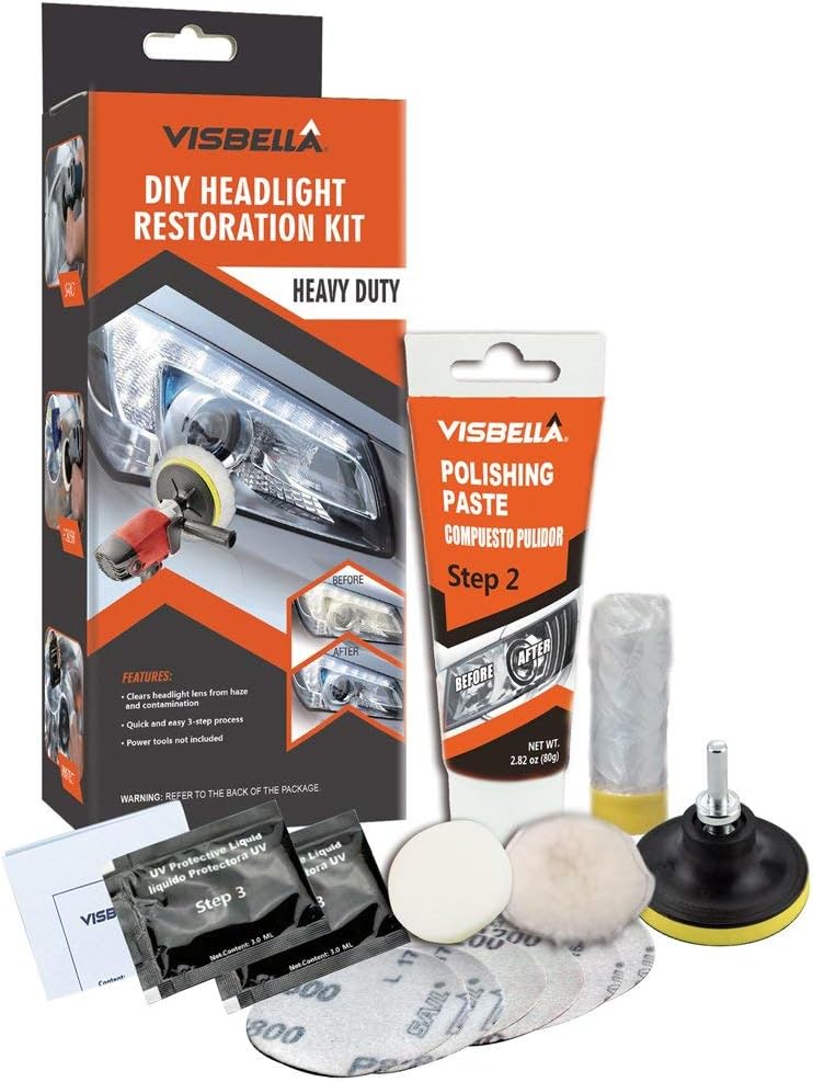 Kit Réparation Phares Voiture Plextone - Nettoyage Et Polissage Pour Phares Jaunis