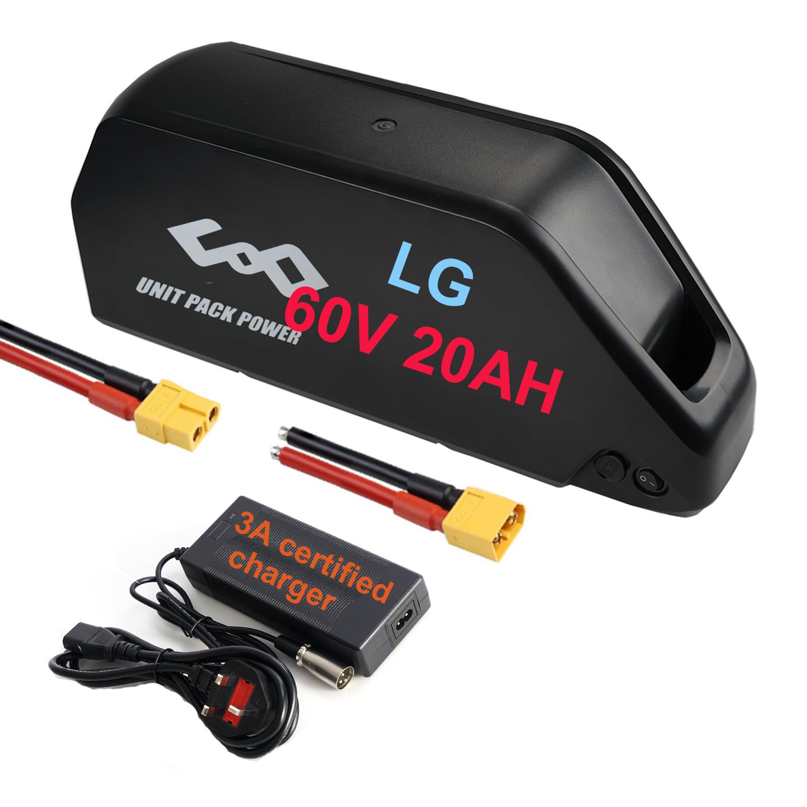 Ebike battery 60V 20AH LGcell Long Range Lithium DP7 electric bike battery 50A BMS for 60V 2000W 1500W 1000W 750W 500W Motor, Ebike conversion kit