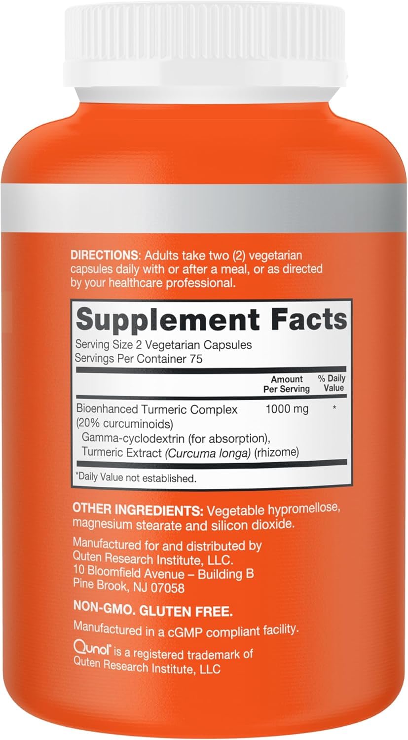 Qunol Turmeric Curcumin 1000mg, Ultra High Absorption Supplement, 150 Count — Amazon image 8
