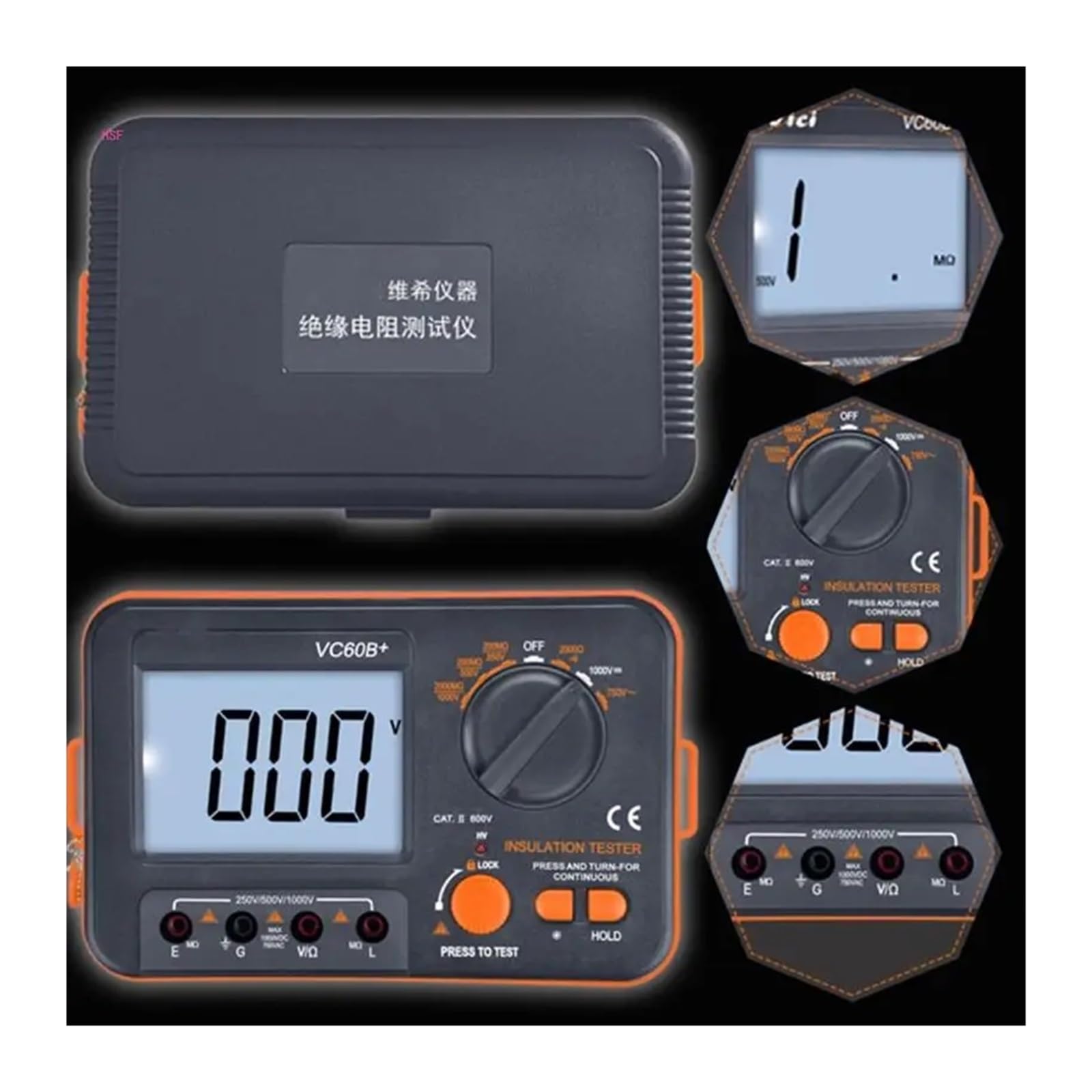 VC60B+ Insulation Resistance Tester Digital Megohmmeter Electrician Megohm Meter