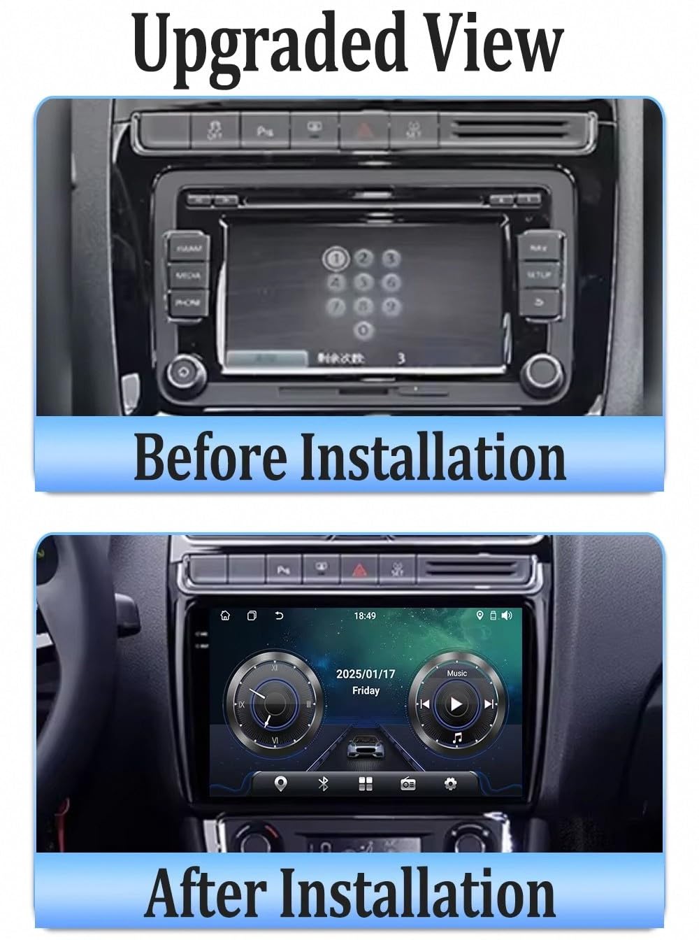 Ekran Apple Car Play I Android Auto dla Volkswagen Touareg I 1 GP 2002-2010 Odbiorniki Car Audio, Wyświetlacz Hd, Przenośna Nawigacja Na Żywo, Odtwarzacz Muzyki I, 8 Rdzeń 4G+64G