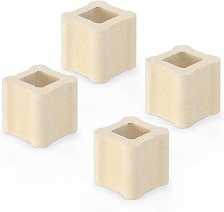 Nuanchu 4 Pack 1/2 x 1" Kiln Post High Alumina Kiln Posts Square Ceramic Shelf Supports for High Temperature Kilns Sturdy Firing Posts