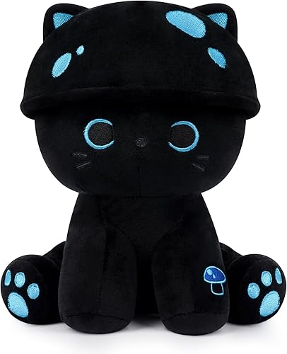 Miniatura 1 de JIZWPOOM Peluche de gato rojo para el día de San Valentín, gato de peluche de gato rojo de Halloween, muñeco de peluche de gato rojo, regalo para el