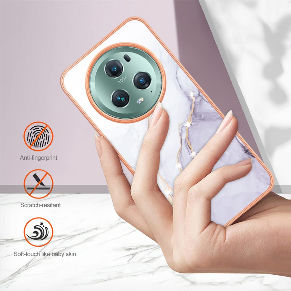 HAOYE Cover Per Honor Magic 5 Pro - Custodia In Silicone Morbido Con Brillantini, Verde, Antiurto TPU - 5