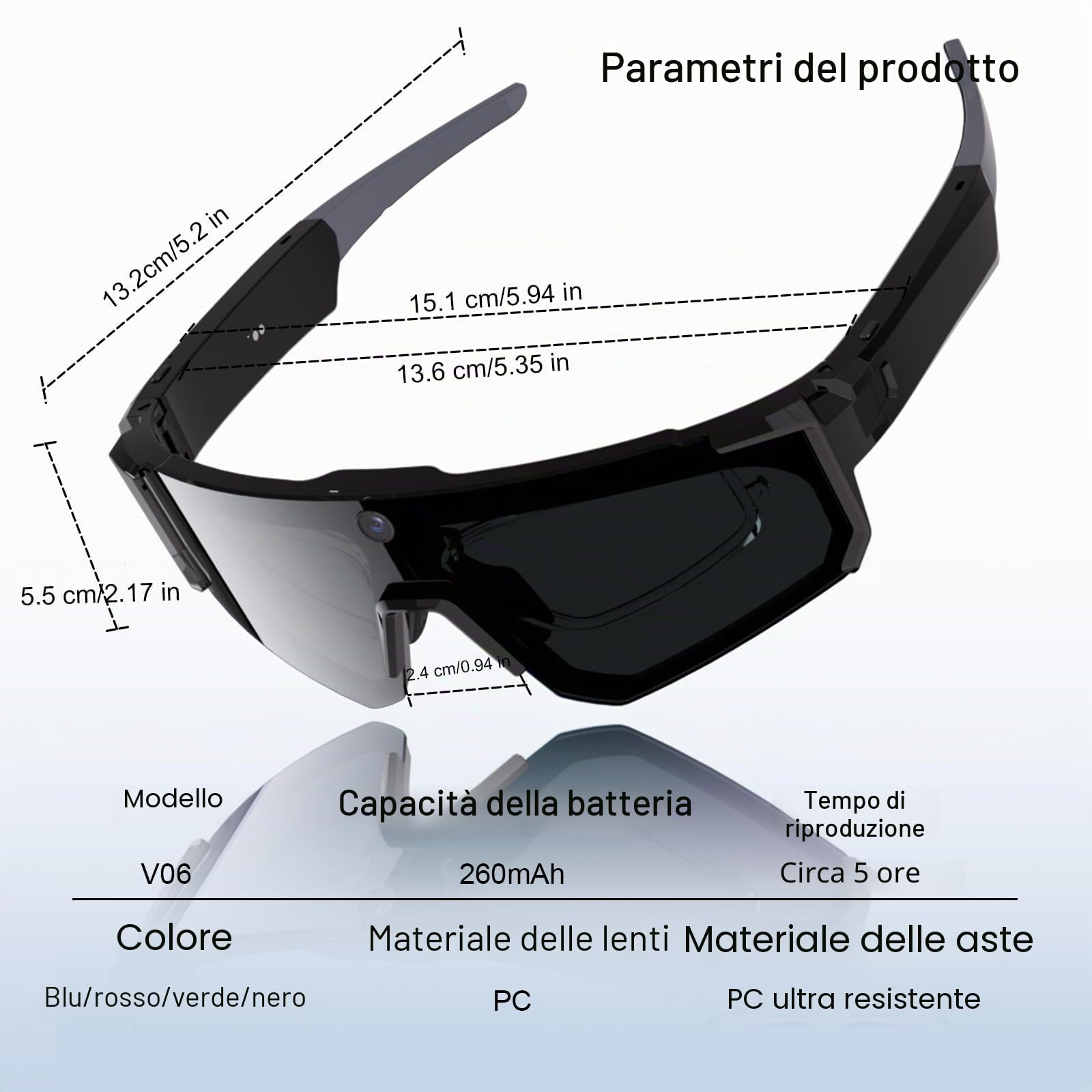 2026 Occhiali Smart con Videocamera AI 4K con stabilizzazione | con Bluetooth, controllo vocale, riconoscimento oggetti, occhiali polarizzati ChatGPT