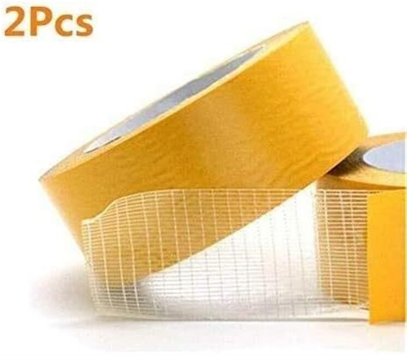 Rollo de cinta adhesiva de doble cara de tela de malla de fibra de vidrio, cinta autoadhesiva de alta resistencia, cinta súper adhesiva, 2 uds.(18mm x 25m)
