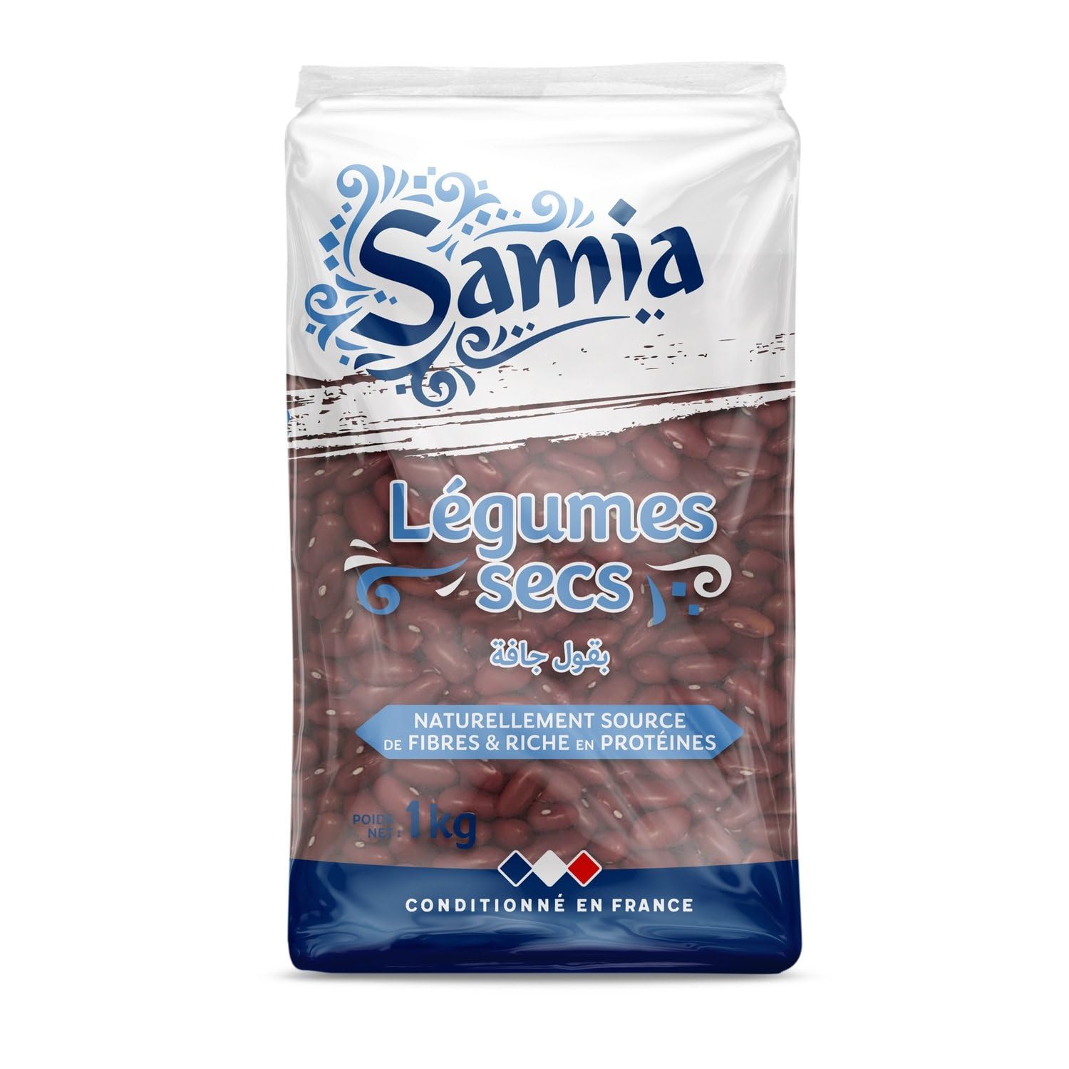 SAMIA – Haricots Rouges Tendres et Savoureux, Idéal pour Plats Gourmands (Paquet 1kg) - Lot de 3 - vendu par Lot