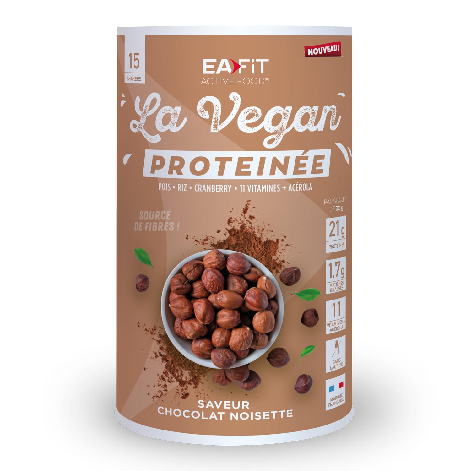 Protéine Végétale Vegan Eafit - Chocolat Noisette Sans Lactose Sans Gluten