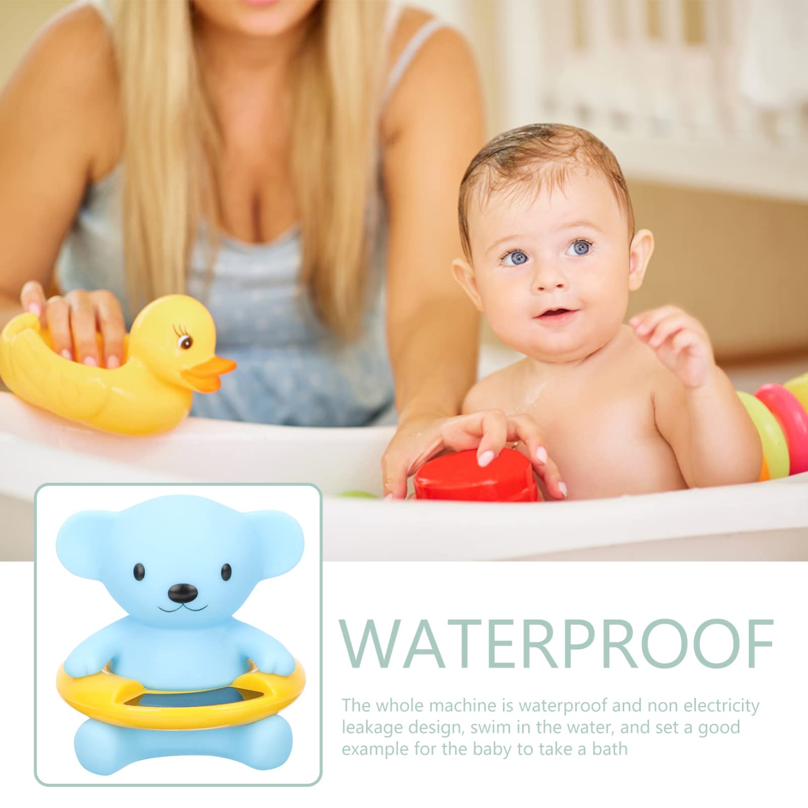 Cabilock 2 Pz Termometro Per Acqua Bagno Galleggiante Temperatura Vasca Di Sicurezza Digitale Bagnetto in Silicone Bambino Materia Abs Elettronico Sensore Di Temperatura Dell'acqua