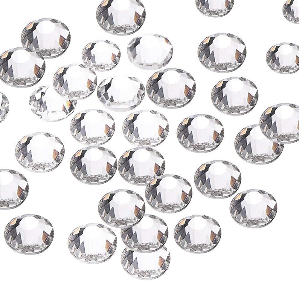 Sorrento Crafts 1440pcs 5mm Clear Crystal Flat Back Brilliant Round Rhinestone Glass Stones Glitter Gems SS20