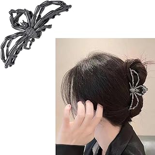 Black Spider Hair Claw Clips for Women Large Metal Spider Claw Hair Clip Strong Hold Spider Hair Jaw Clips Hair Clamps Metal Spider Hair Clip Claws Spider Hair Accessories