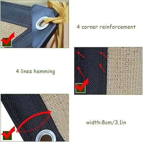 Miniatura 6 de Red de 12 pines, resistente a los rayos UV, transpirable, con frecuencia de sombra 88%, malla de aislamiento térmico de tela con ojales y cuerda,