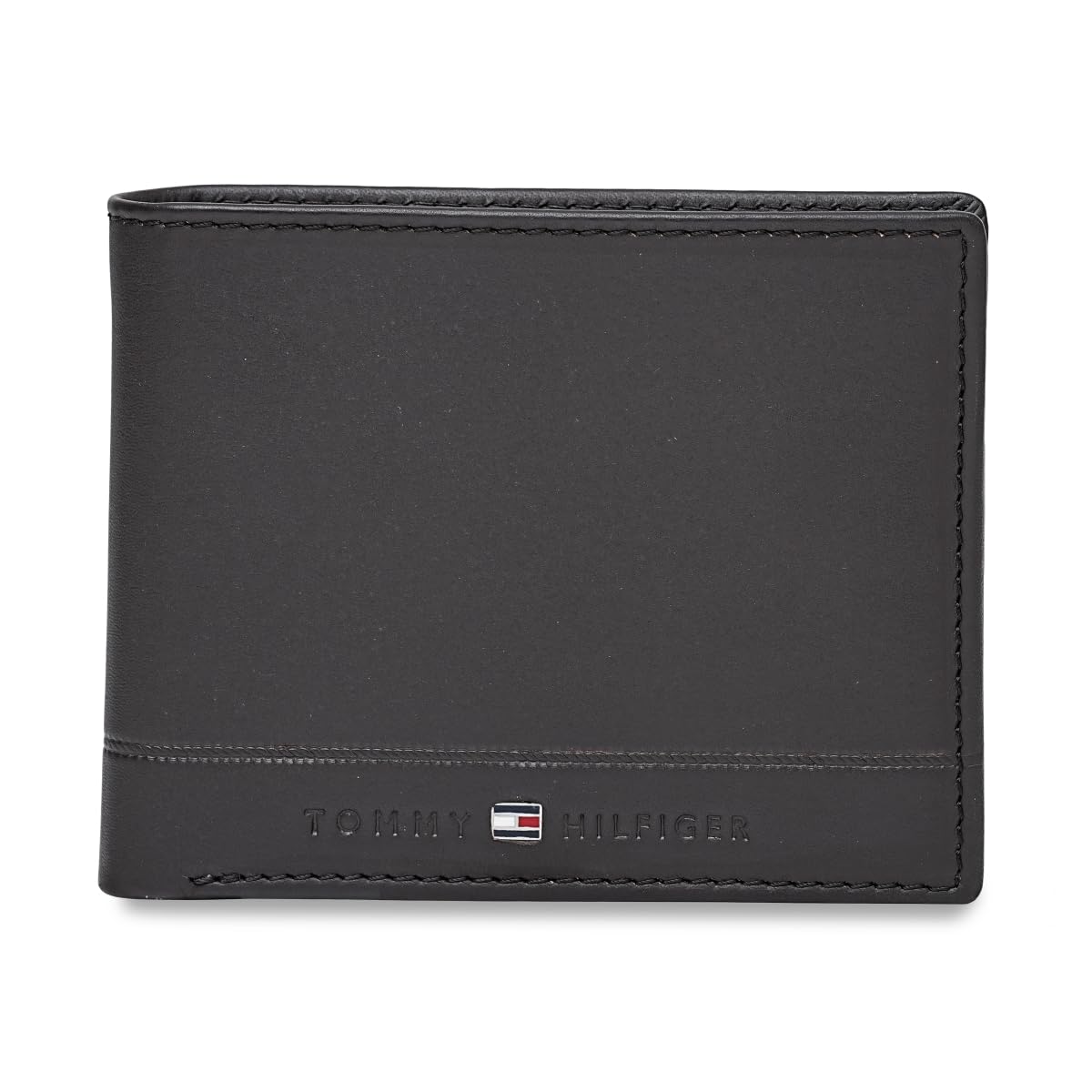 Tommy Hilfiger Men's Leather Wallet Colatina | Solid Brown Bi-Fold with Global Coin Pocket, 4 Card Slots | Stylish Purse for Gents