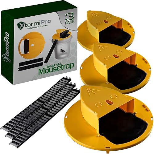 Trampa de cubo para ratones, paquete de 3, trampa de cubo para ratones y ratas, captura múltiple, trampa para ratones de 5 galones de reinicio