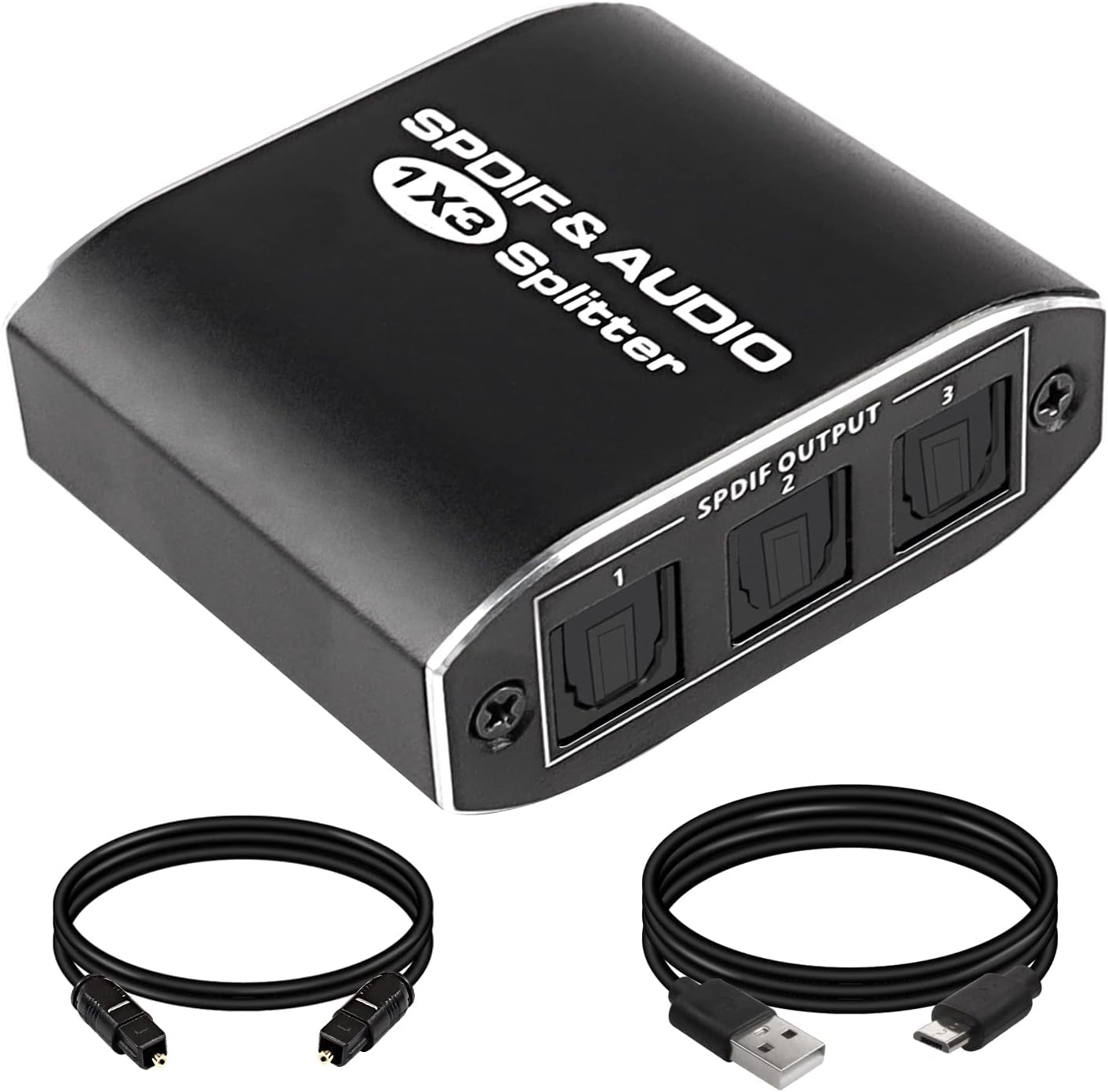 XMSJSIY Digital Optical Splitter 1 in 3 Out SPDIF Toslink