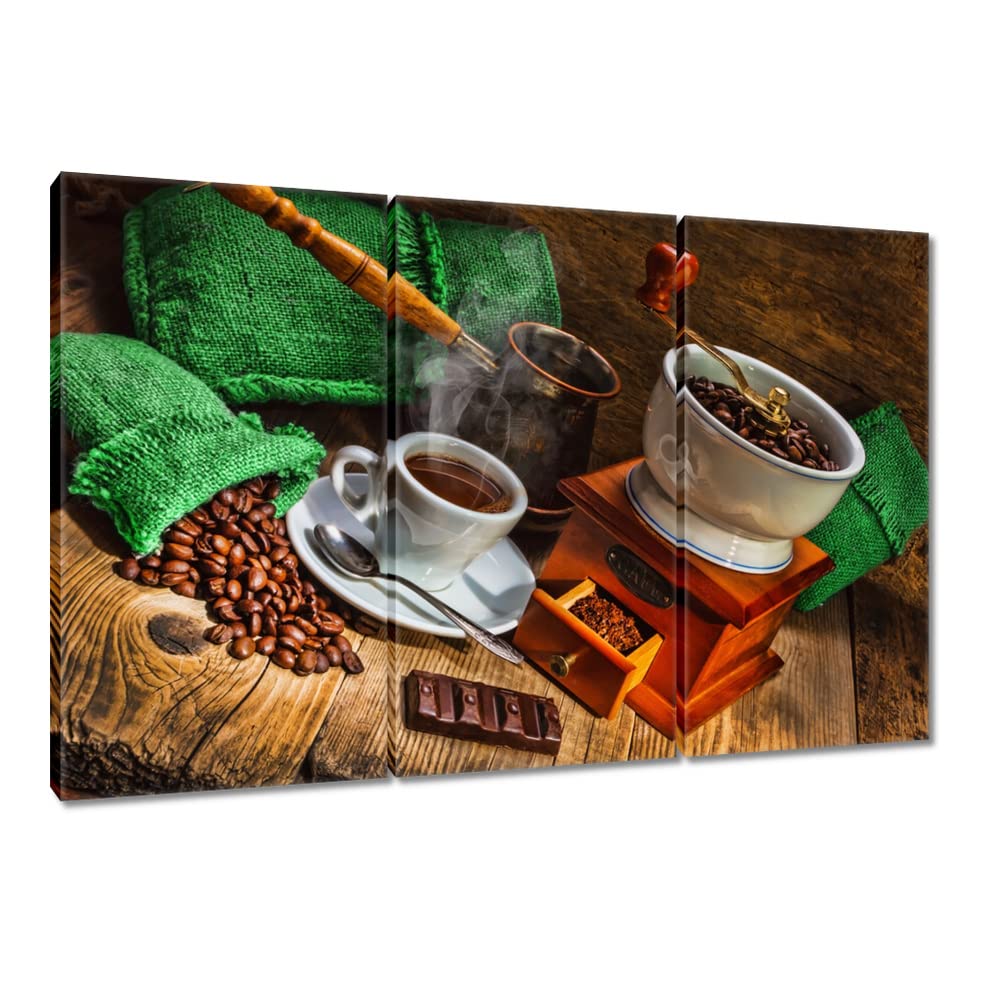 Pittura stampata su tela Wall Art Decor 120x80cm Tazza da tè e sacchetti verdi n. H811M_PC3X