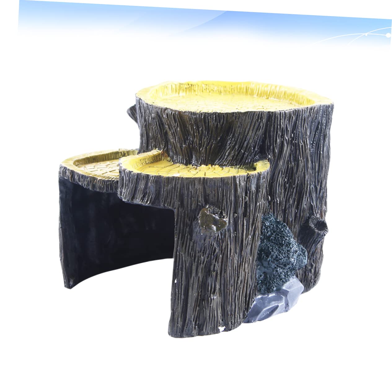 Nascondiglio in Resina per Rettili e Pesci per Terrario e Acquario | Ornamento Mini Ceppo, 1 Pezzo, Decorazione Paesaggistica per Habitat, Uso in Vasca