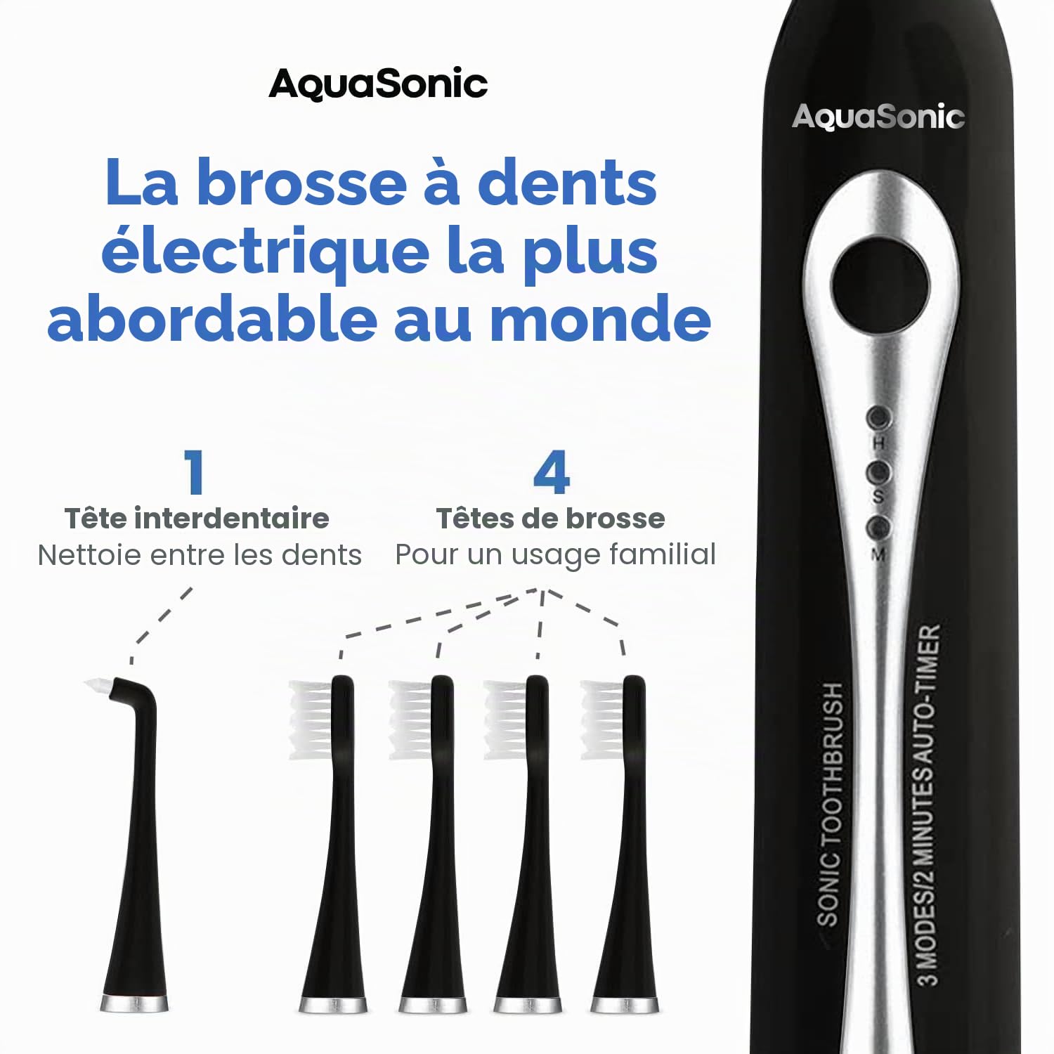 AquaSonic Home Dental Center Brosse à dents électrique rechargeable et hydropulseur intelligent – Système complet de soins bucco-dentaires familiaux – 10 accessoires et embouts inclus – Différents
