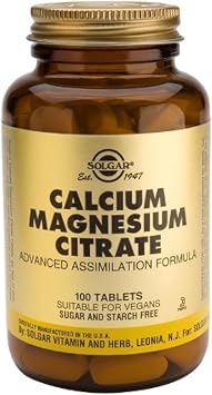 Solgar Calcium Magnesium Citrate - 100 Tablets, Pack of 2 - Non-GMO, Vegan, Gluten Free, Kosher - 40 Total Servings