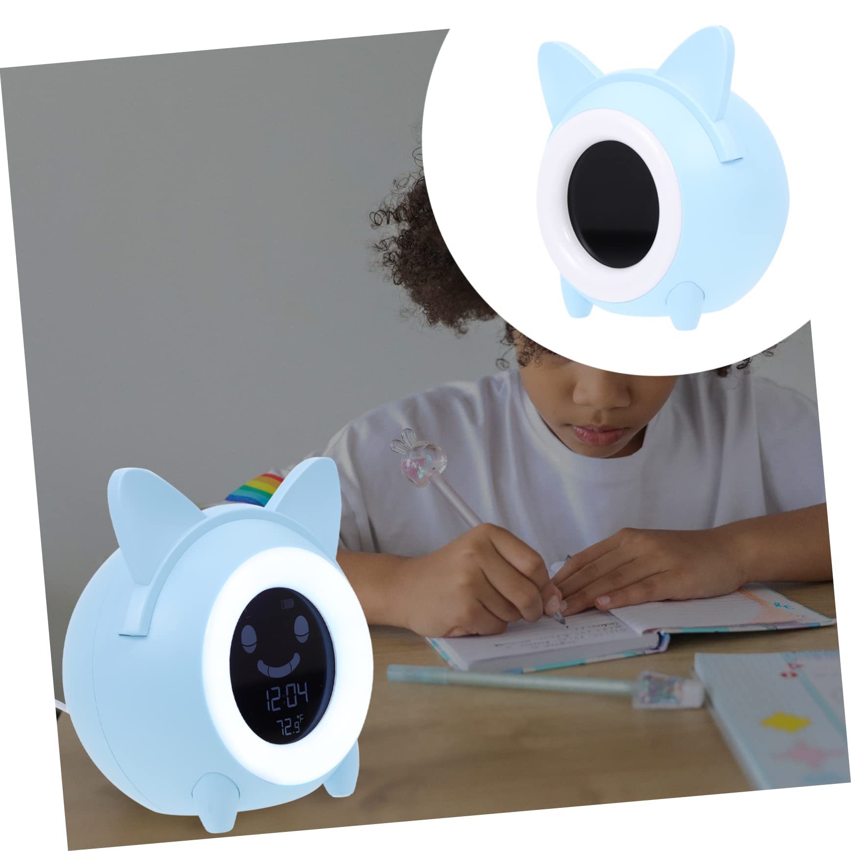 MAGICLULU Creativo Reloj Despertador Digital Luz Nocturna Azul para Niños