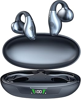 Wireless Ear Clip Bone Conduction Headphones Open Ear Buds Ear Clip Bone Conducting Head Phones Clip On Induction Headphones Mini Wireless Bone Buds Bluetooth Clip On Bone Conduction Headset