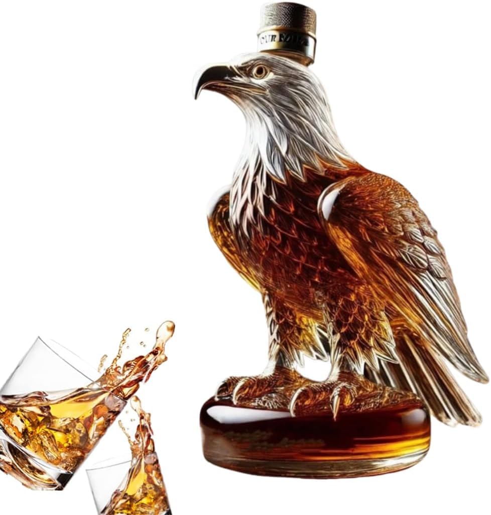 Sherum Eaglory Whisky Dekanter - Adler-Whiskyflasche 350ml Aus Glas Für Whisky-Liebhaber