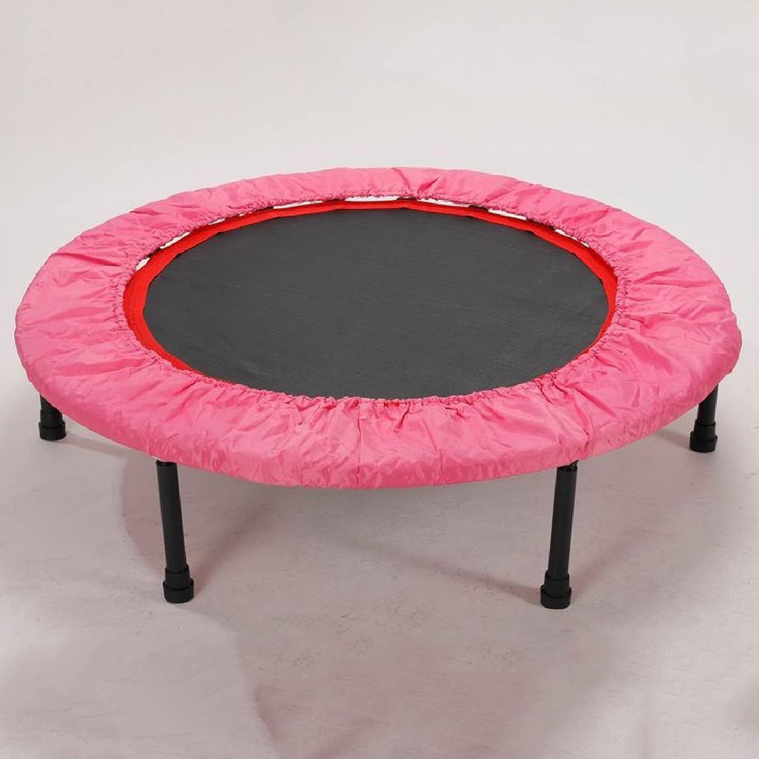Mini Trampoline Spring Cover, Waterproof Anti Uv Trampoline Safety Pad, 60 Inch Trampoline Skirt for 10 Holes Round Trampoline,Rose red