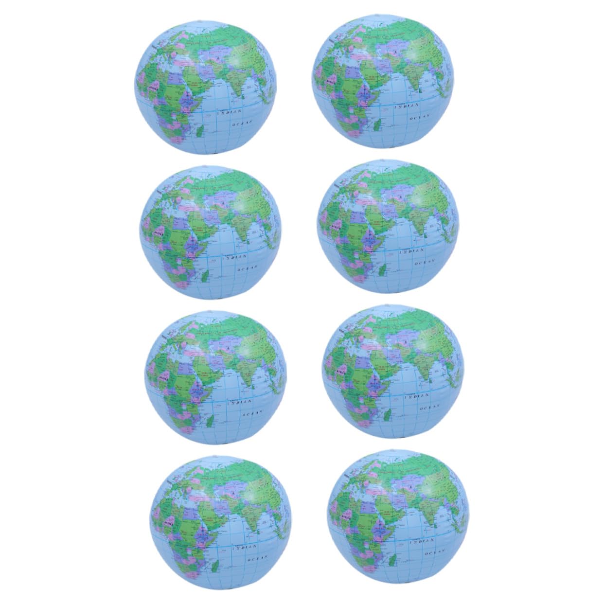 ORFOFE 8 pezzi Palloni Spiaggia Gonfiabili Globo Mondo in PVC Materiale Resistente e Leggero Design Mappa Mondiale Inglese per Piscina e Spiaggia Riutilizzabili e Facili da Gonfiare