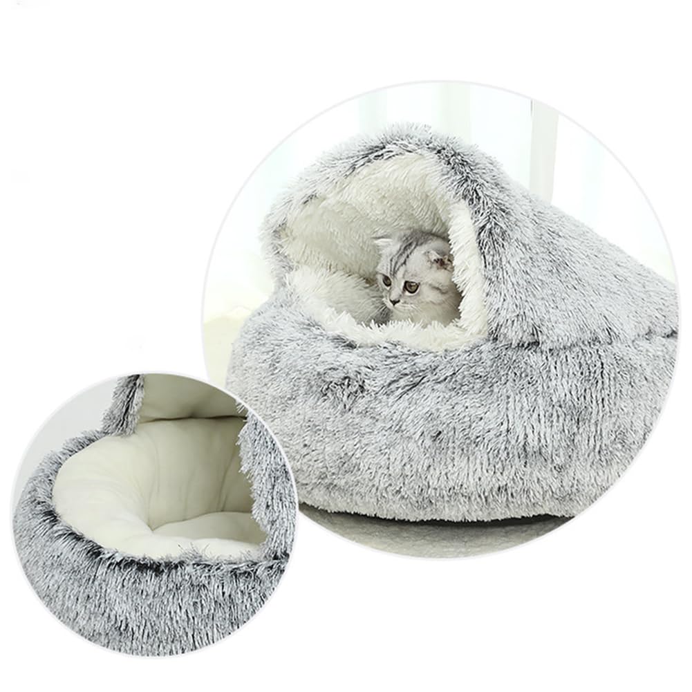 Katzenkorb, Flauschiges Plüsch-Katzenbett, für mittelgroße und kleine Hunde, waschbar, Anti-Angst-Haustierbett, Hundebett mit Rutschfester und Wasserdichter Boden,Pink 1 Kurzer Plüsch,120 CM（<40KG)