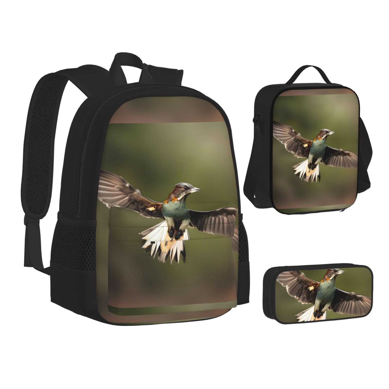 YHBLYKXP Hunting Flying-Wild print 3-Piece Casual Backpack Set (Backpack + Waist Bag + Small Pouch), Unisex Daypack