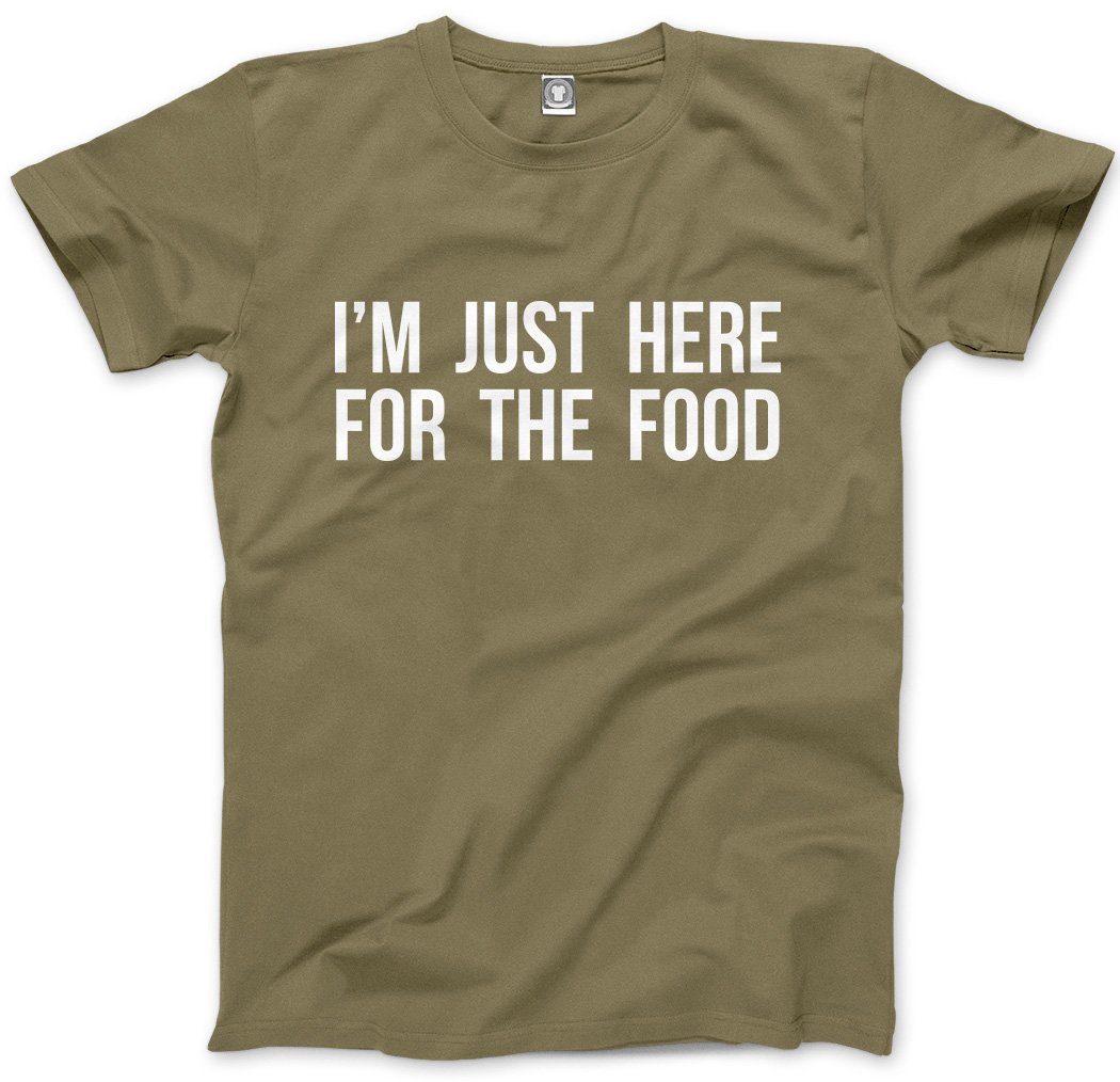 HotScamp I'm Just Here for The Food Men's Unisex T-Shirt - Khaki Medium