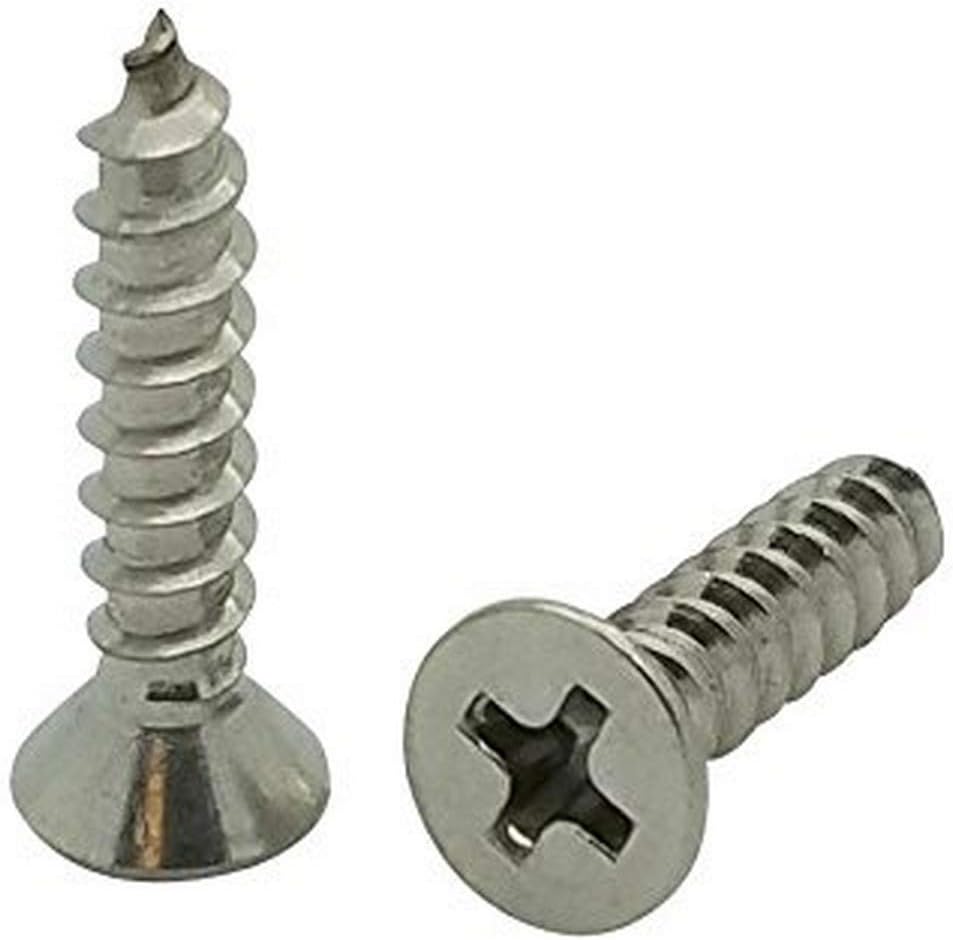 SNUG Fasteners 100 Qty #8 x 3/4" Flat 304 Stainless Phillips Head Wood Screws (SNG22)