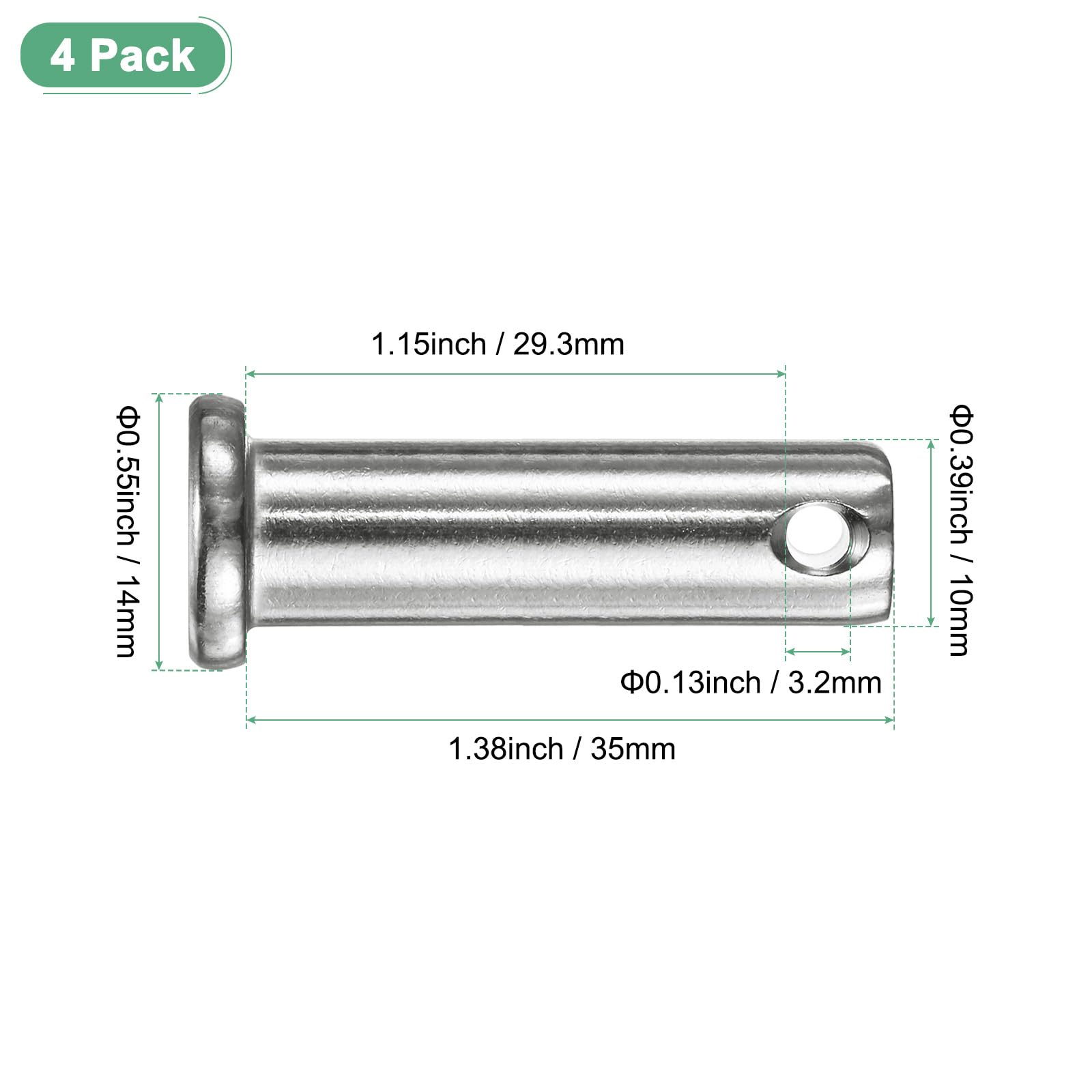 M METERXITY 4-Pack Single Hole Clevis Pins - Image 3