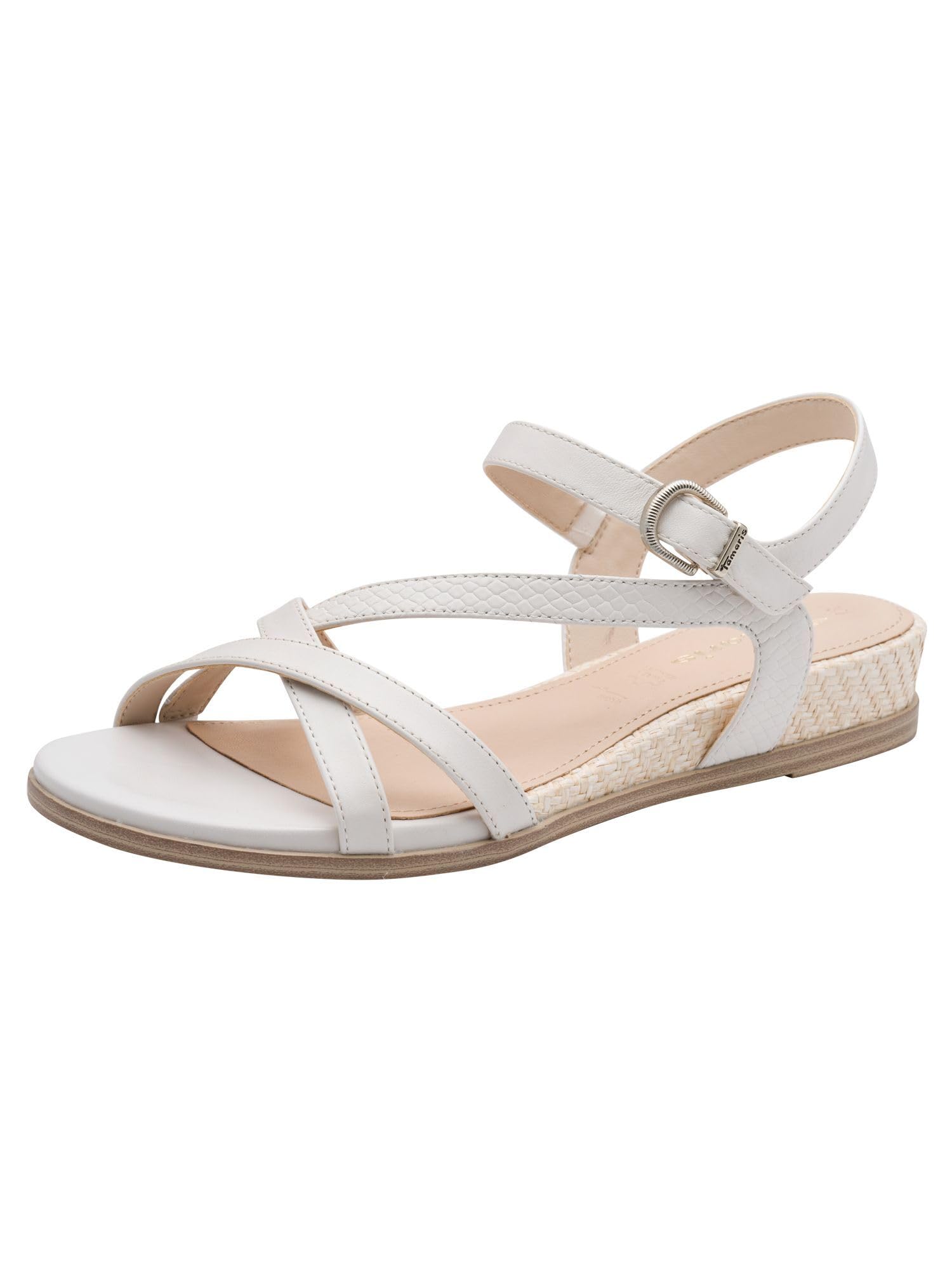 Tamaris Women’s leather sandal flat white 3.5 UK