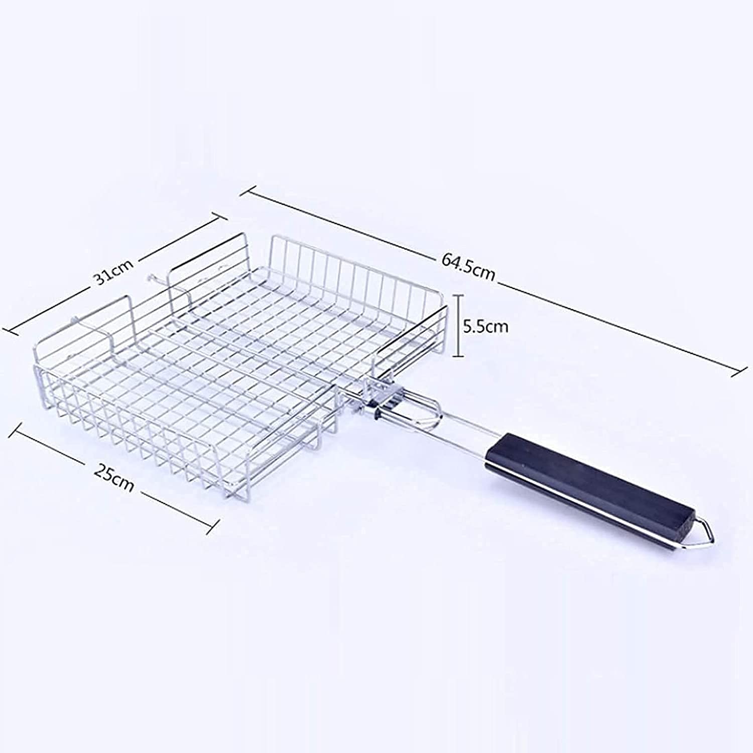 Faltbarer BBQ Fischbräter Grillkorb, Tragbares Grill Fischhalter Grillkorb tragbar und faltbar Großzügige Kochfläche für Gemüse, Fisch, Fleisch Perfekt Barbecue Grillen Kit