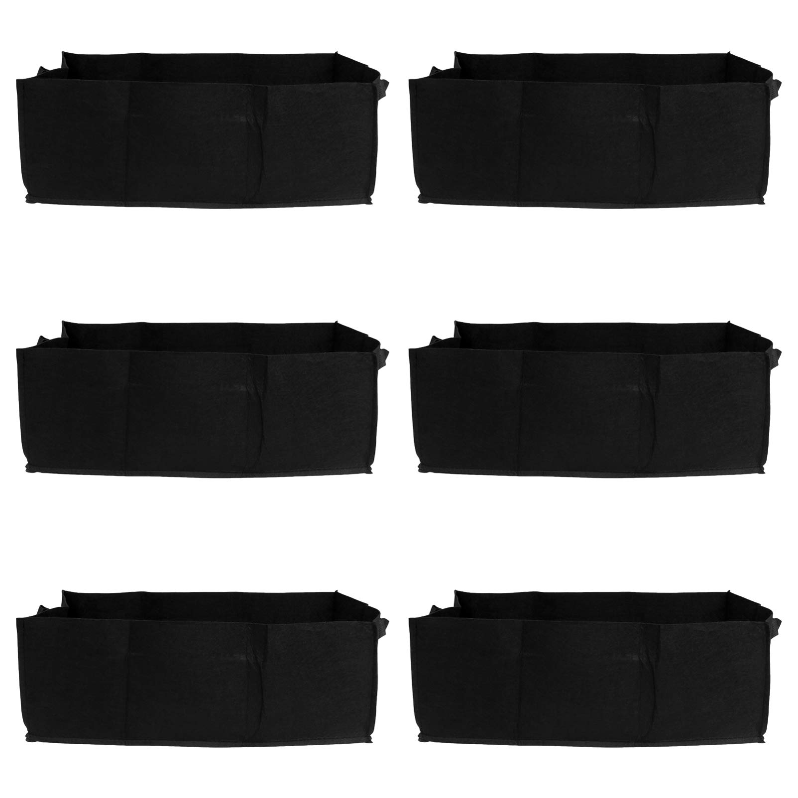 6 Stück Quadratische Pflanzsäcke Vliesstoff Große Gartenanbau Taschen Schwarz für Gemüse und Blumen für Balkon und Garten Atmungsaktiv und Wiederverwendbar