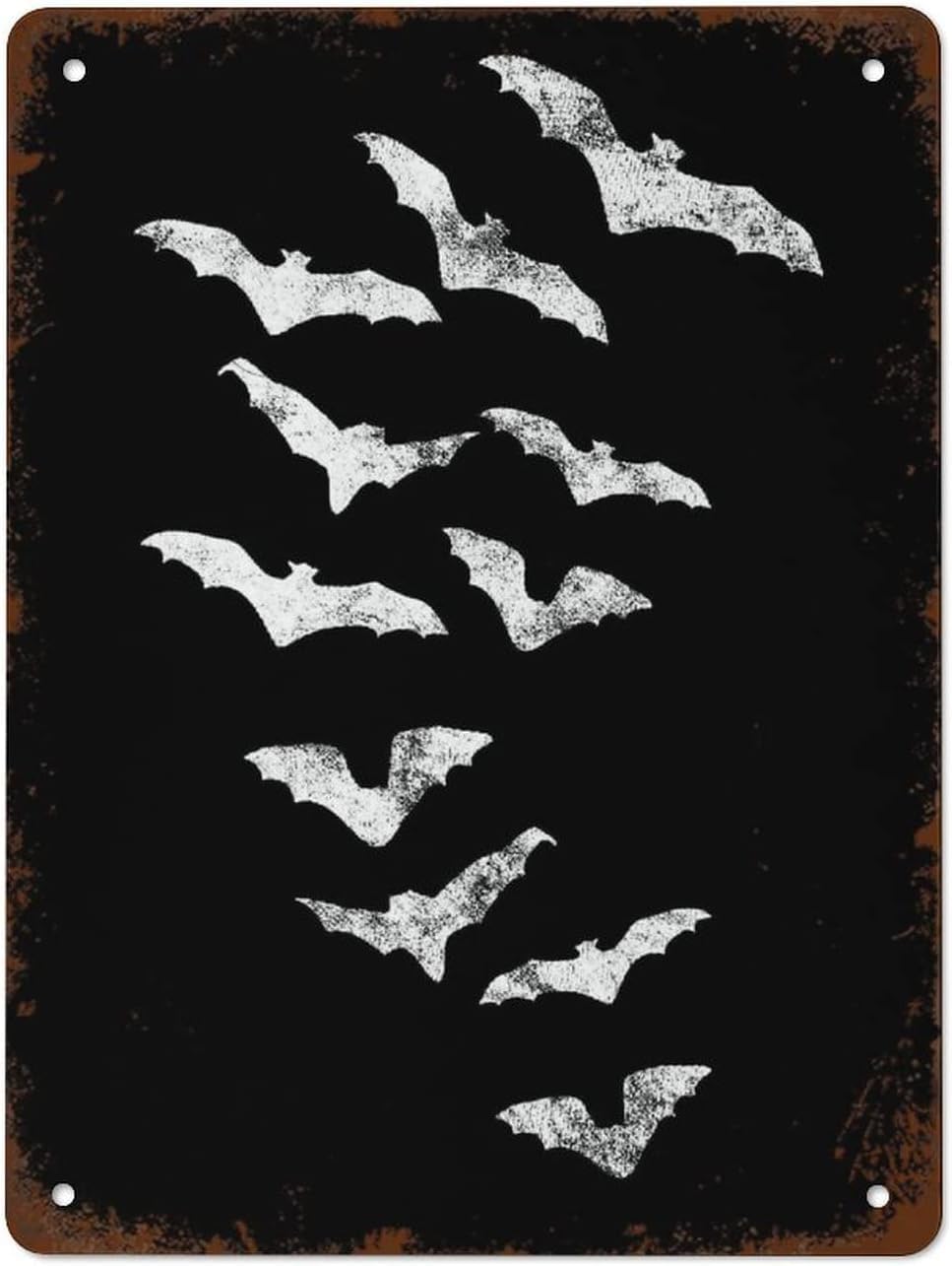 peiyeety Metal Tin Sign Vintage Metal Signs Halloween Bat Sign Halloween Decor Vintage Wall Decor Retro Art Tin Sign Funny Decorations For Home Bar Pub Cafe Farm Room Metal Poster 8"x12"