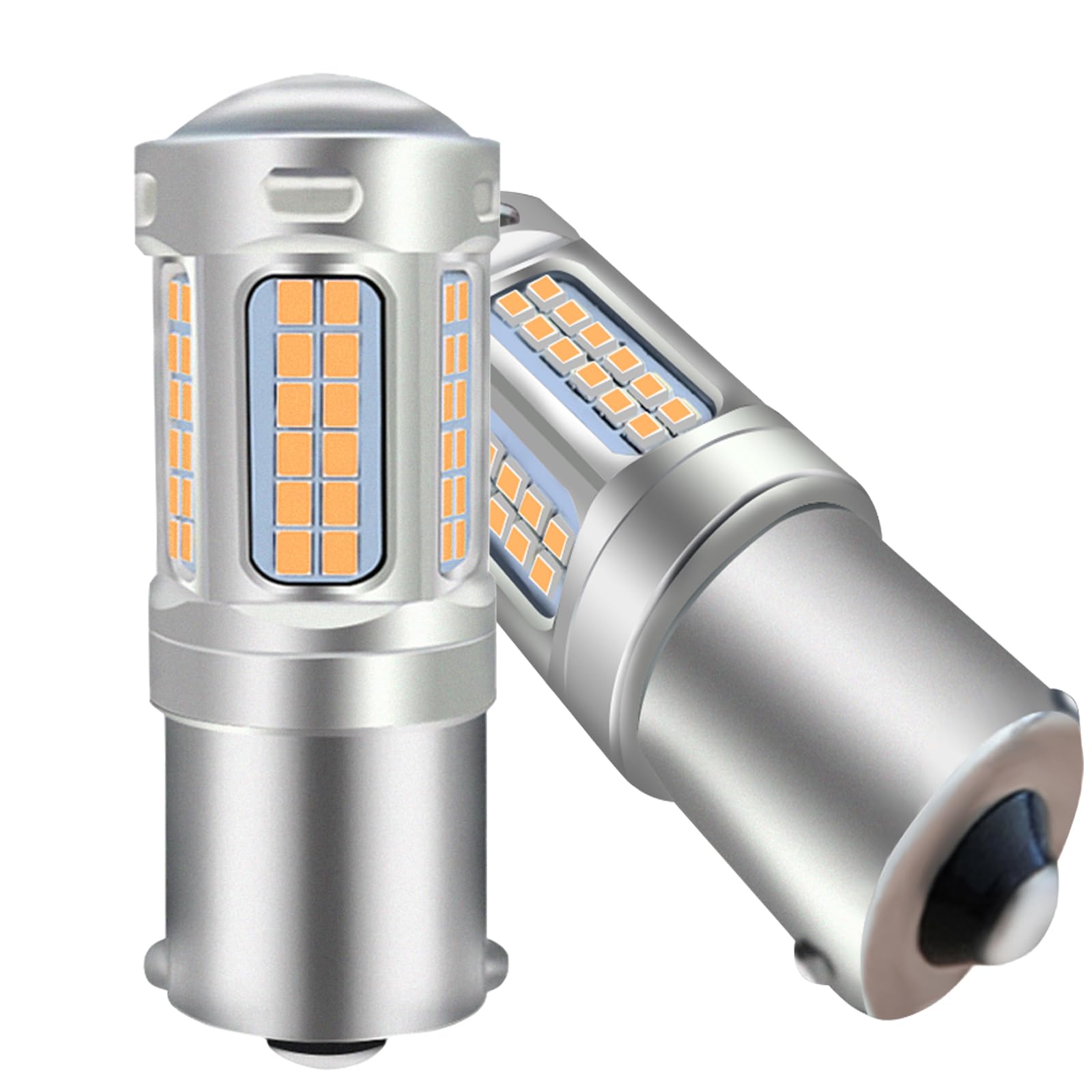 Ltshin 1156 LED Bulb, Super Bright 1141 1003 7506 BA15S P21W LED Bulbs for Cars, 12V Non-Polarity 69-SMD LED Chipsets with Projector for Tail Stop Brake Signal Running Lights (2Pack Amber)