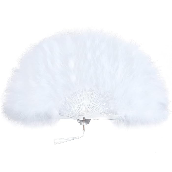 Buy BABEYOND Roaring 20s Vintage Style Folding Handheld Flapper Marabou