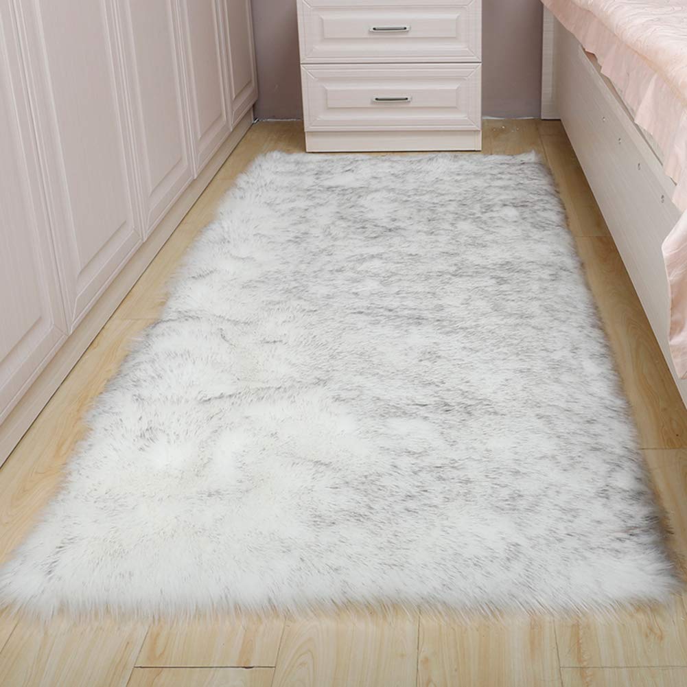 VBGHB False Sheepskin Rug Area Rug,Soft Shaggy Rug Floor Mat,Luxury Bedside Carpet for Bedroom Living Room-h 60x180cm(24x71inch)