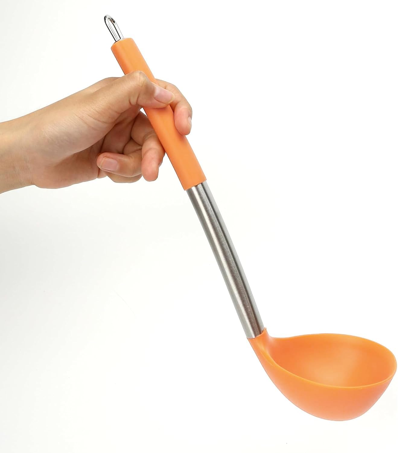 7PCS Cooking Utensil Set, Stainless Steel Handles, Silicone Non-Toxic BPA-Free, Kitchen Spatulas, Kitchen Tools Gift Set for Nonstick Cookware Food-Grade Heads - Silicone Gadgets (Orange)