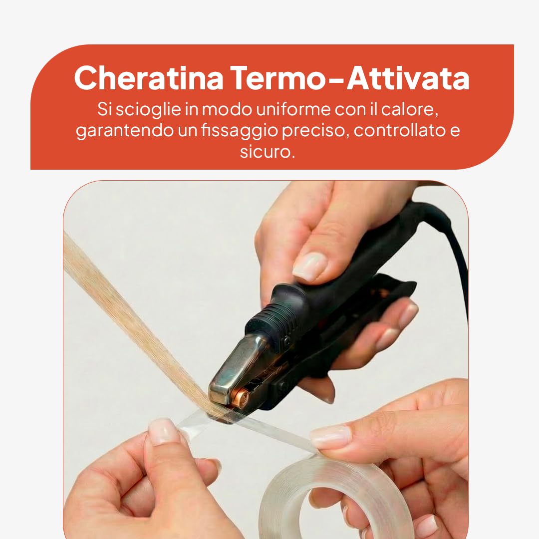Adesivo Cheratinico per Extension e Parrucche 10 rotoli da 3,2m di Lunghezza Resistente all'Acqua e alle Alte Temperature Adatto per Uso Professionale e Domestico (Nero)