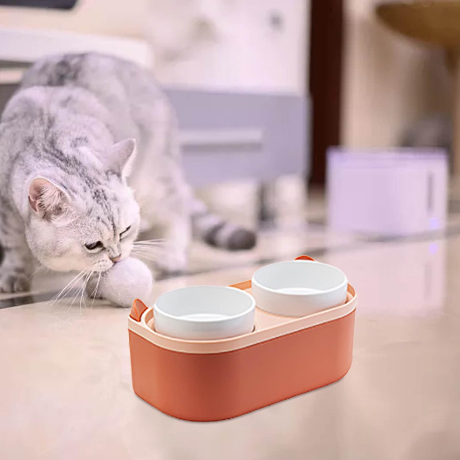 girevole per, riutilizzabile per gatti, robusta mangiatoia per | gatti con fornitura di animali domestici, ciotole per animali, articolo per gatti durante i pasti, ciotole