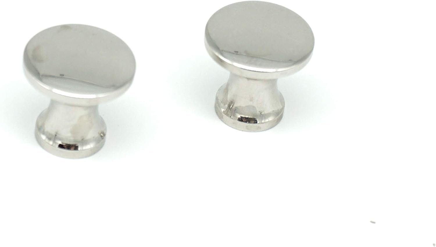 8 Small Knobs Solid Brass Base Polished Nickel Antique Style 1/2" Diameter X 1/2" Projection
