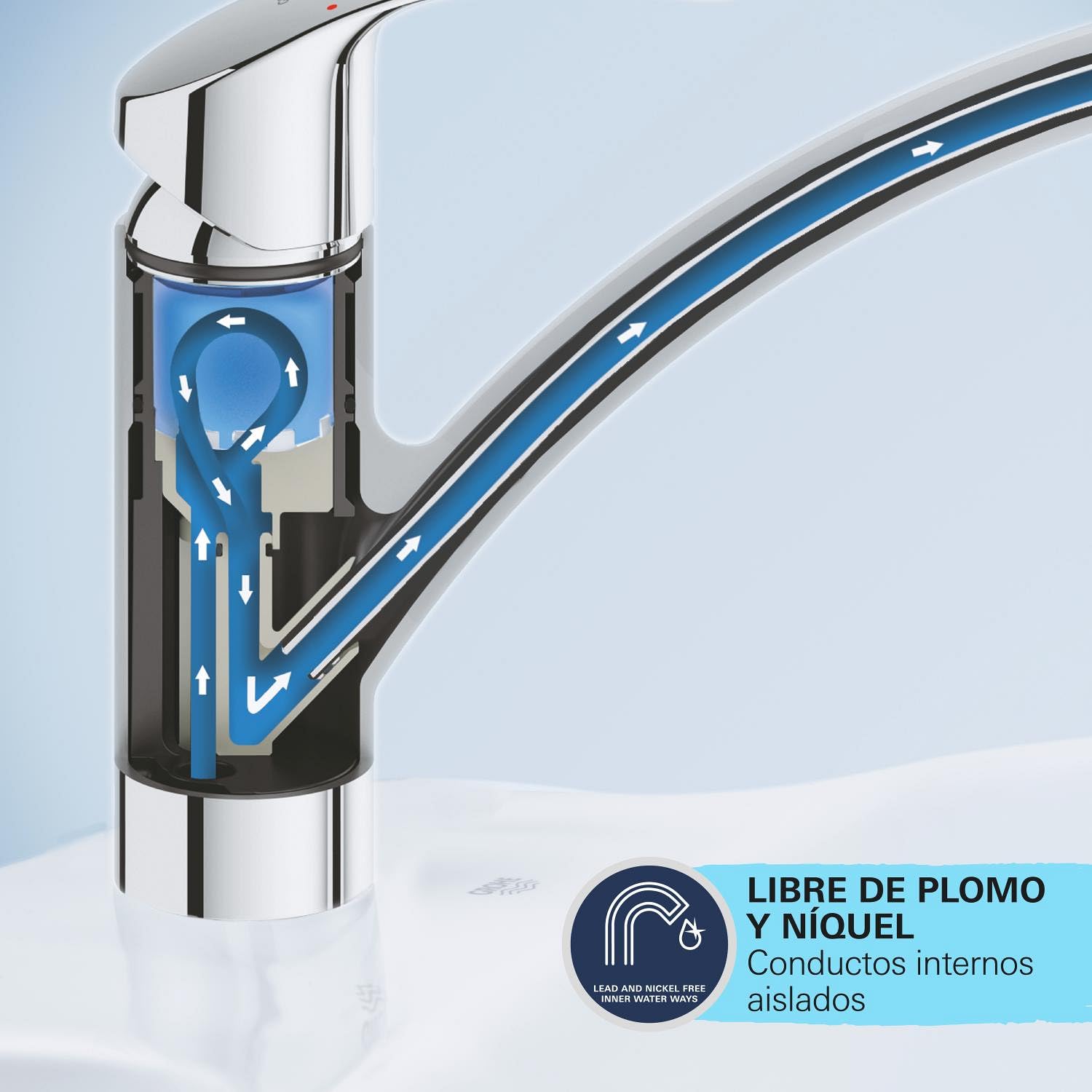 Grohe StartEdge QuickFix - Grifo monomando de cocina extraíble, Caño alto, Cromo, ref. 30551000
