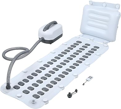 Portable Spa Bubble Bath Mat, Full Body Bubbling Non-Slip Bath Mat with Remote, Pillow & Electric Air Pump - Adjustable Bubble Settings for Bathtub Home Spa Relaxation Vacuum Knob