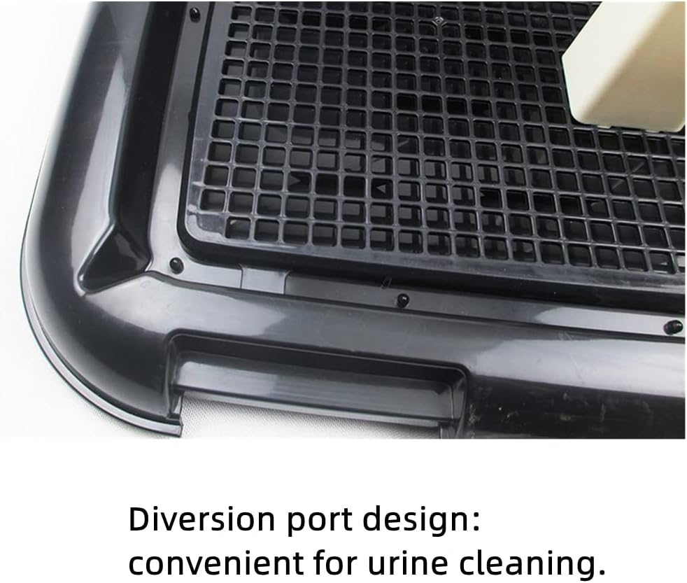 Dog Potty Toilet,Pet Indoor Potty Training Pads Holder Dog Scheduled Urination Potty Grass Pad with Tray for Small and Medium Dogs(Black)
