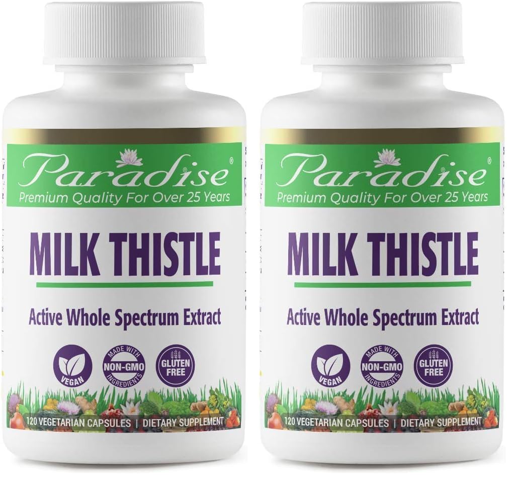 Paradise Herbs Milk Thistle Whole Spectrum Extract 120 Capsules 2Pk 120 Count (Pack of 2)